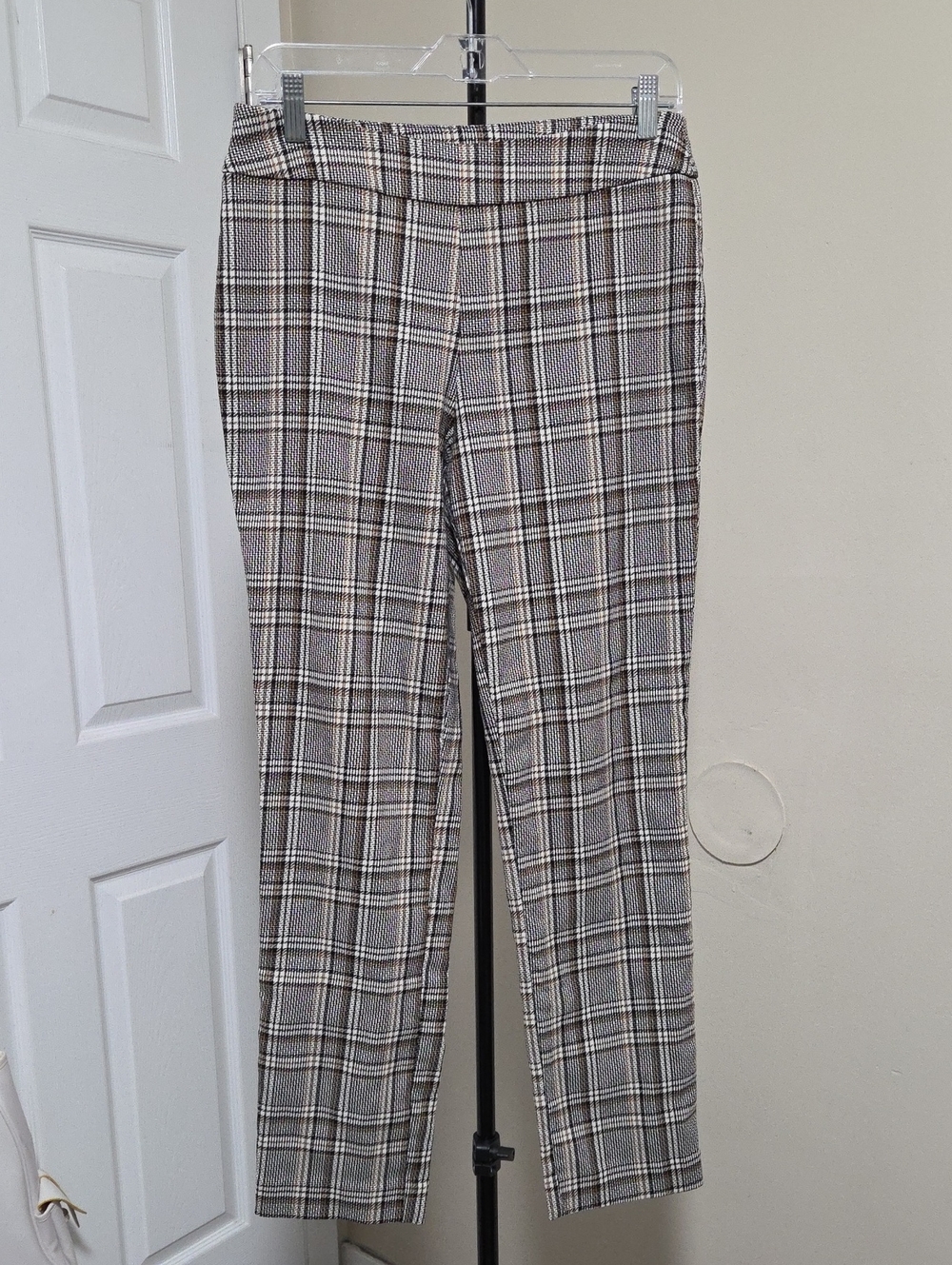 cleo Gray Plaid Women's Dress Pants